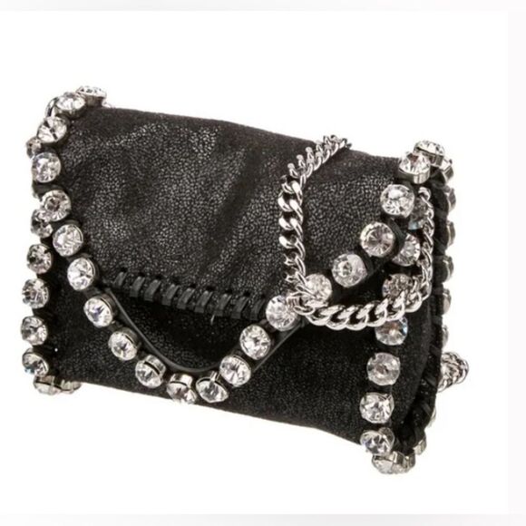 Stella McCartney Handbags - *Stella McCartney* Vegan Metallic Suede *Crstal-Studded* Mini Crossbody …